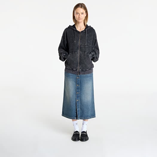 Men's hoodies DIME Premium Waffle Zip Hoodie UNISEX Faded Black