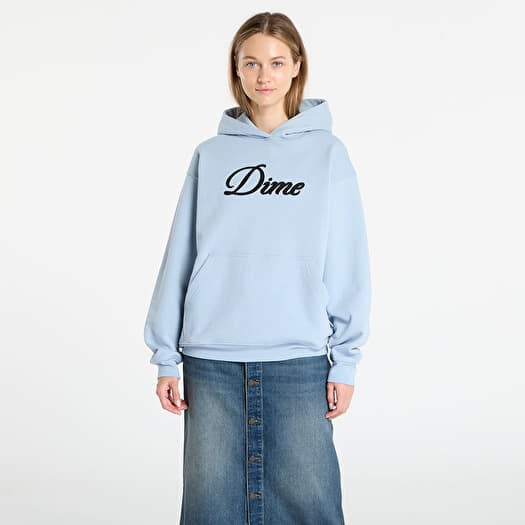 DIME Cursive Hoodie UNISEX Blue Fog