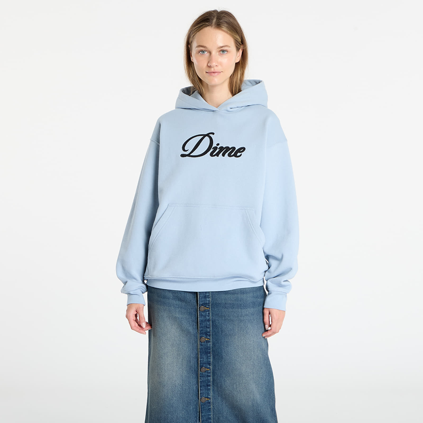 Мъжки суичъри DIME Cursive Hoodie UNISEX Blue Fog