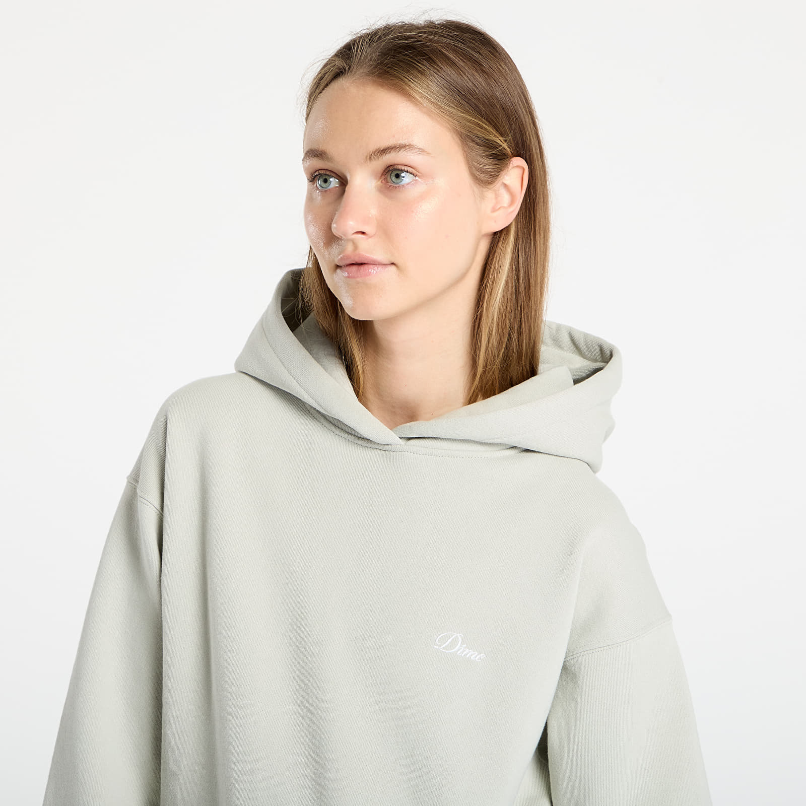 Men's hoodies DIME Cursive Small Logo Hoodie UNISEX Charcoal Moss