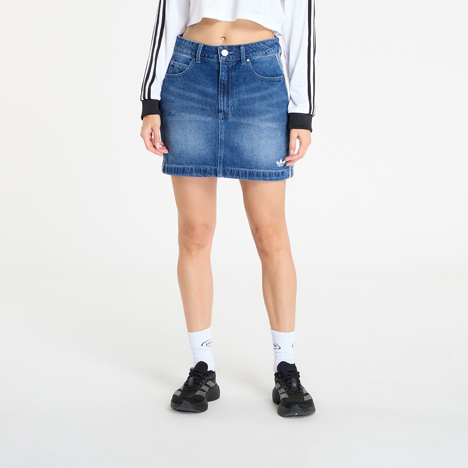 Nederdele til kvinder adidas 3-Stripes Denim Mini Skirt Indigo Denim