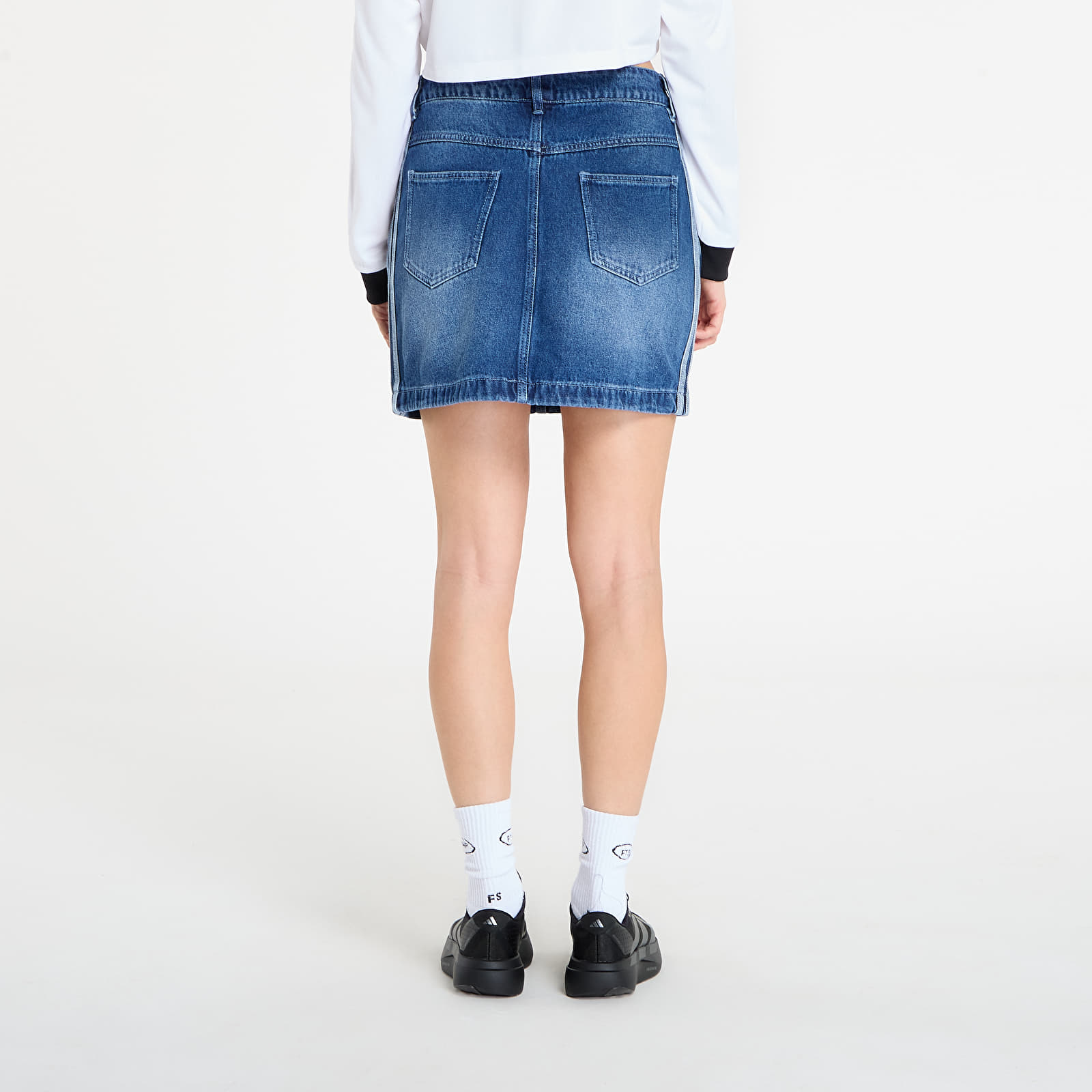 Nederdele til kvinder adidas 3-Stripes Denim Mini Skirt Indigo Denim