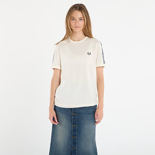 FRED PERRY Contrast Tape Ringer T-Shirt UNISEX Ecru/ Navy