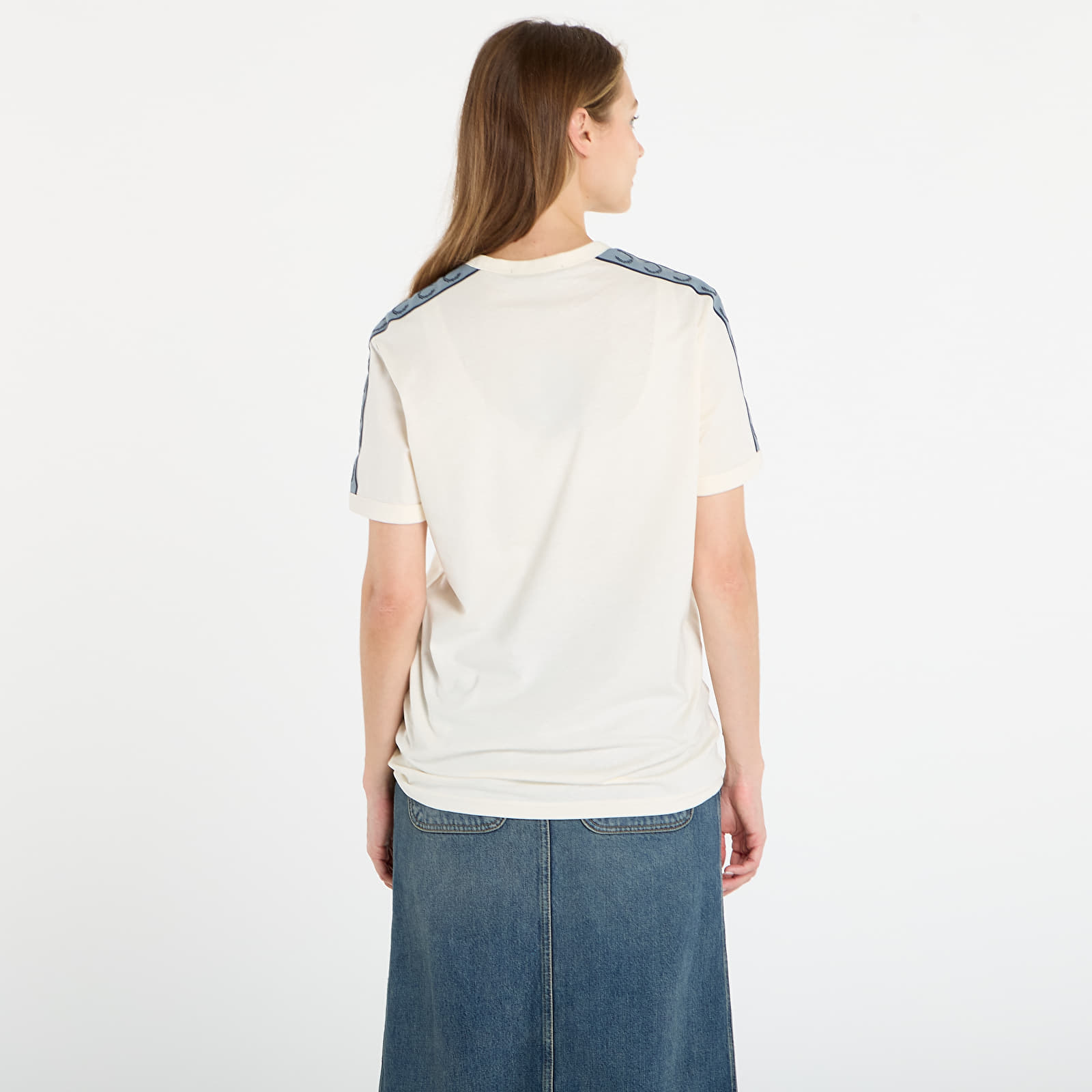 T-shirts FRED PERRY Contrast Tape Ringer T-Shirt UNISEX Ecru/ Navy