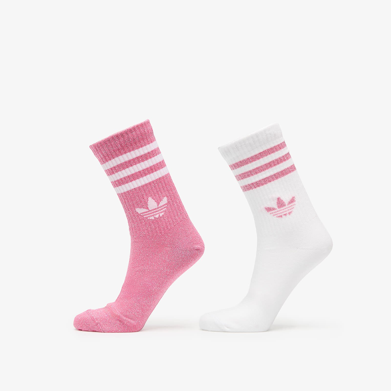 Sukat adidas 3-Stripes Glitter Crew Socks 2-Pack Pink Fusion