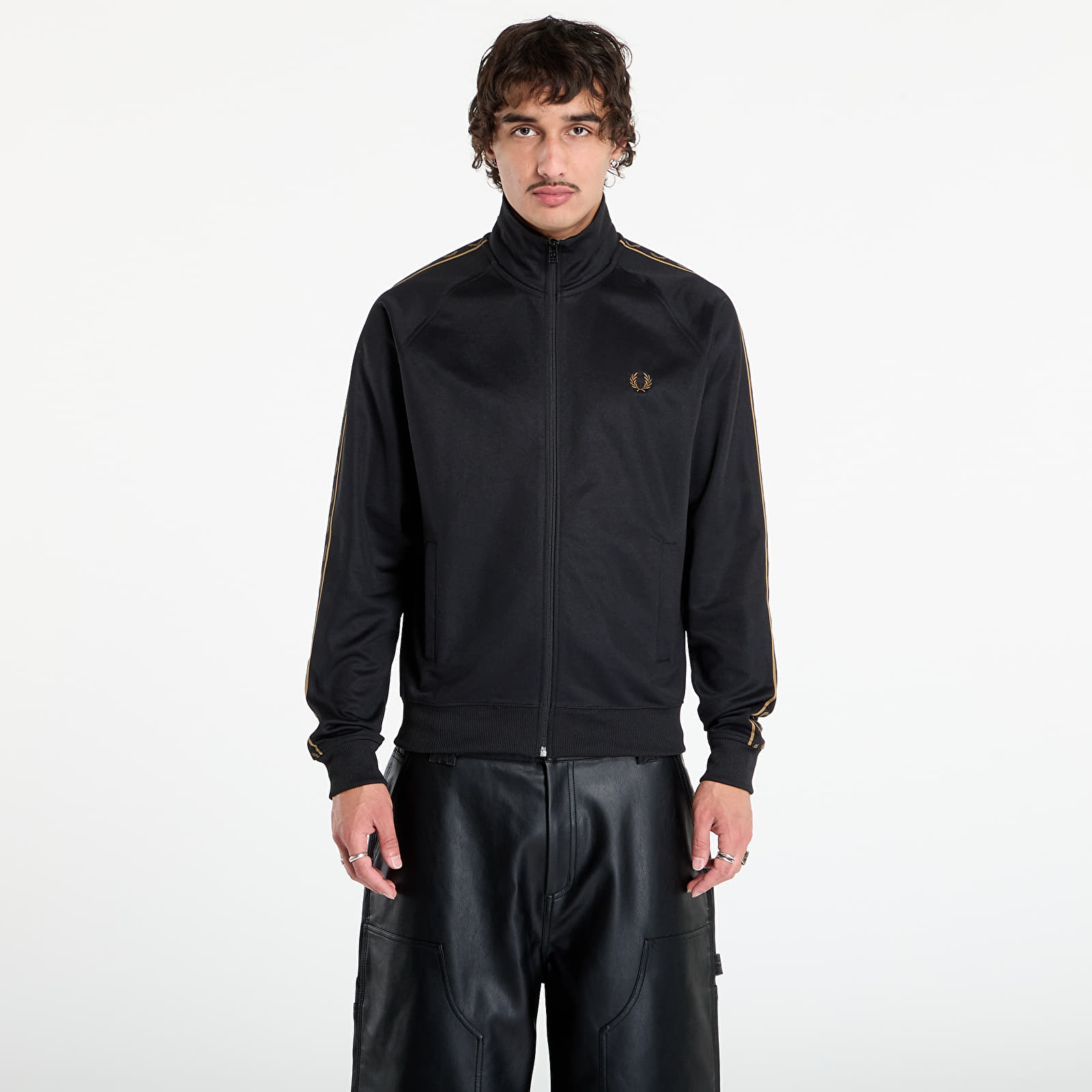 Φούτερ FRED PERRY Contrast Tape Track Jacket Black/ Shadedston