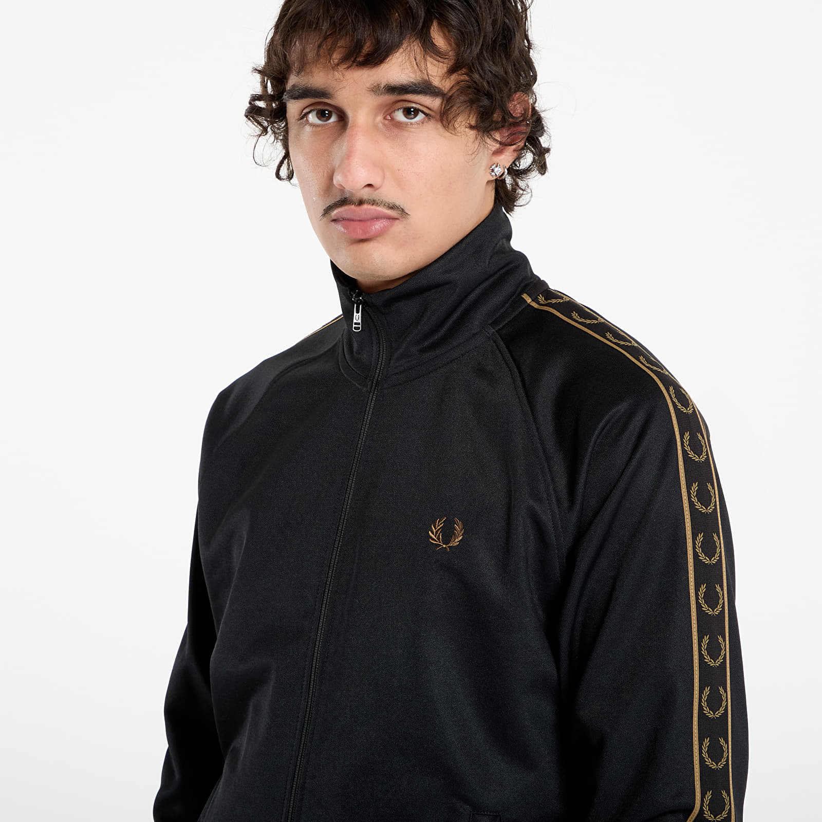 Φούτερ FRED PERRY Contrast Tape Track Jacket Black/ Shadedston