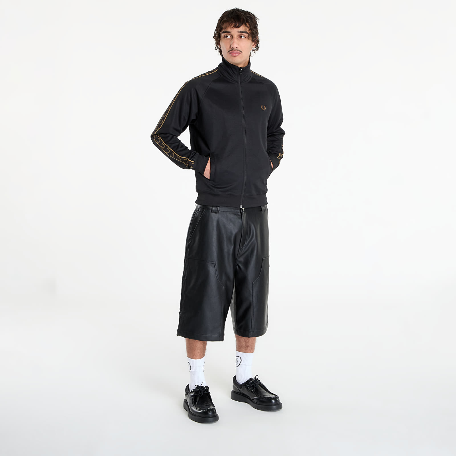 Φούτερ FRED PERRY Contrast Tape Track Jacket Black/ Shadedston