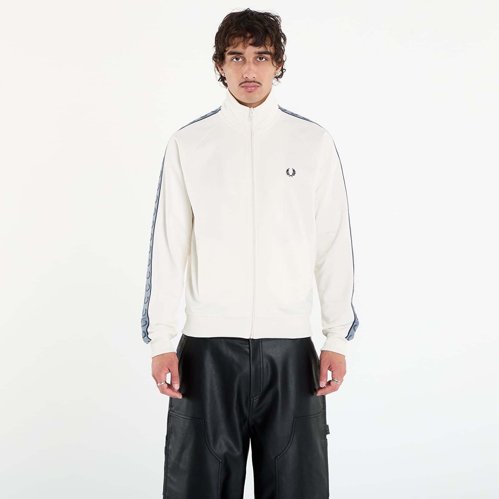 Φούτερ FRED PERRY Contrast Tape Track Jacket Ecru/ Navy