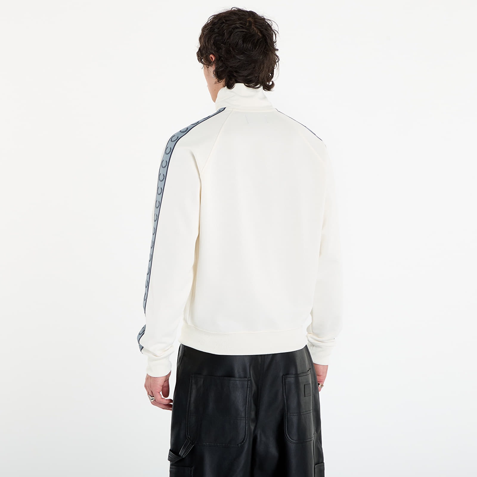 Φούτερ FRED PERRY Contrast Tape Track Jacket Ecru/ Navy