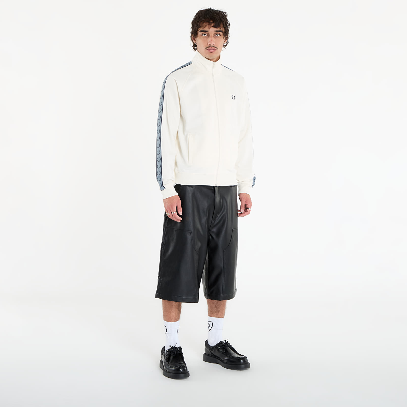 Φούτερ FRED PERRY Contrast Tape Track Jacket Ecru/ Navy