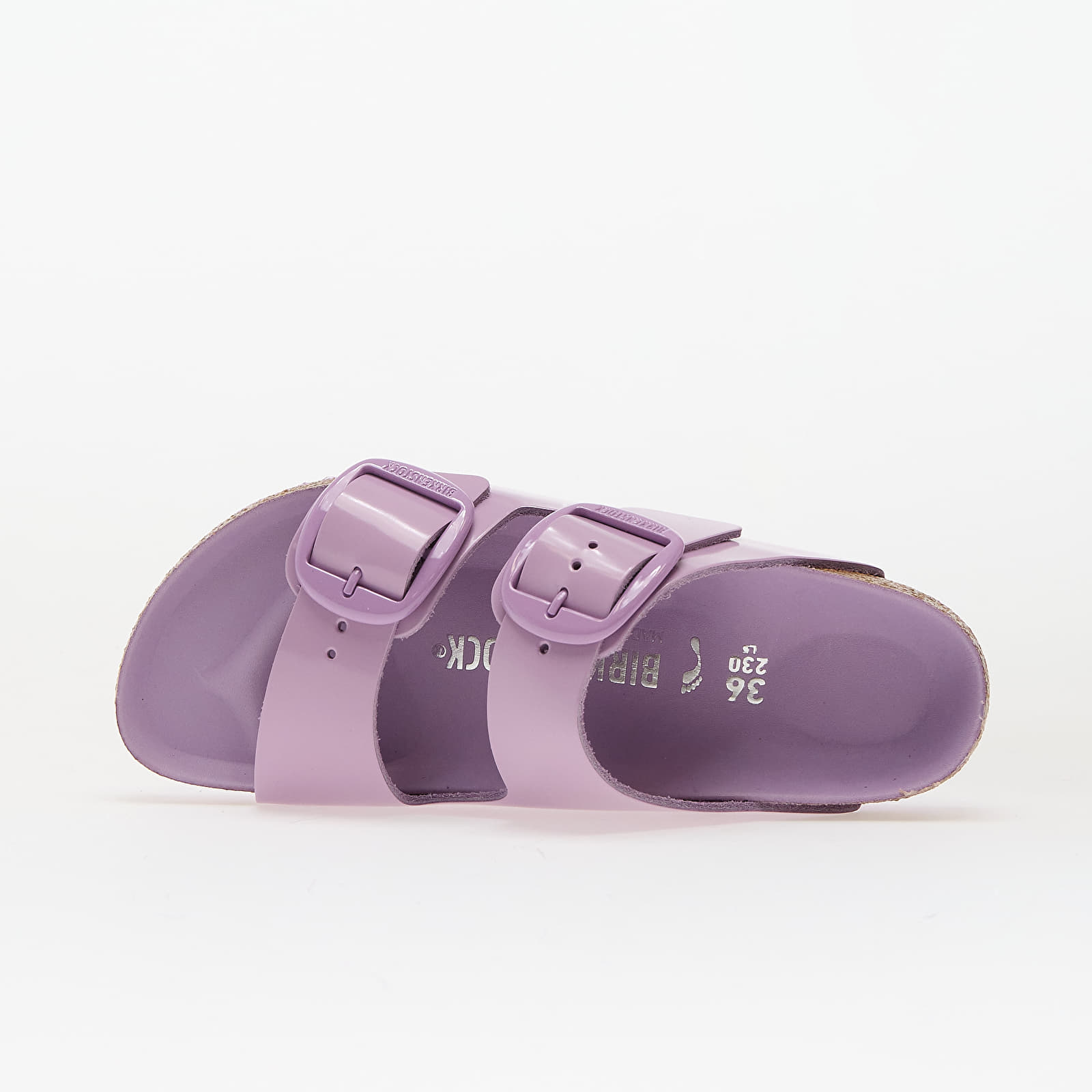 Herren Sneaker und Schuhe Birkenstock Arizona Big Buckle Natural Leather Patent Lilac