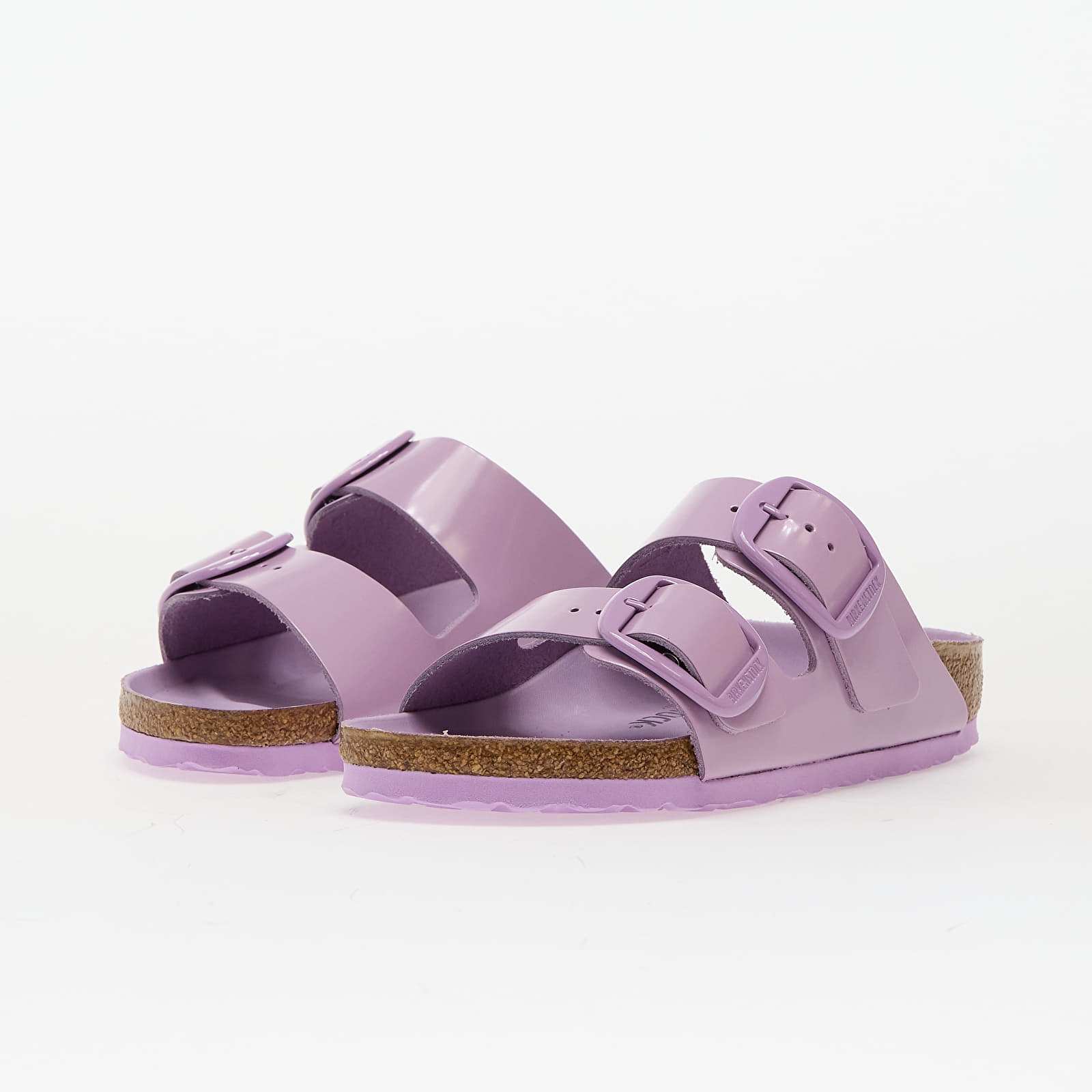 Herren Sneaker und Schuhe Birkenstock Arizona Big Buckle Natural Leather Patent Lilac
