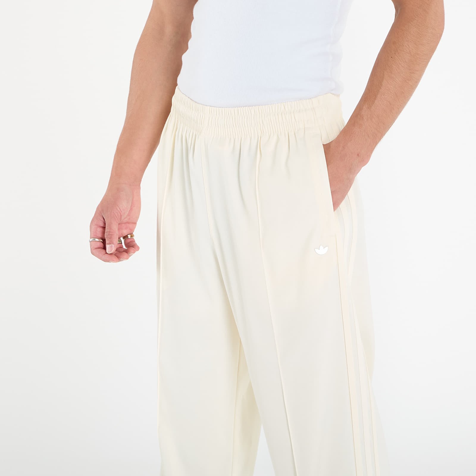 Kelnės adidas Premium Baggy Track Pants Cream White/ Black
