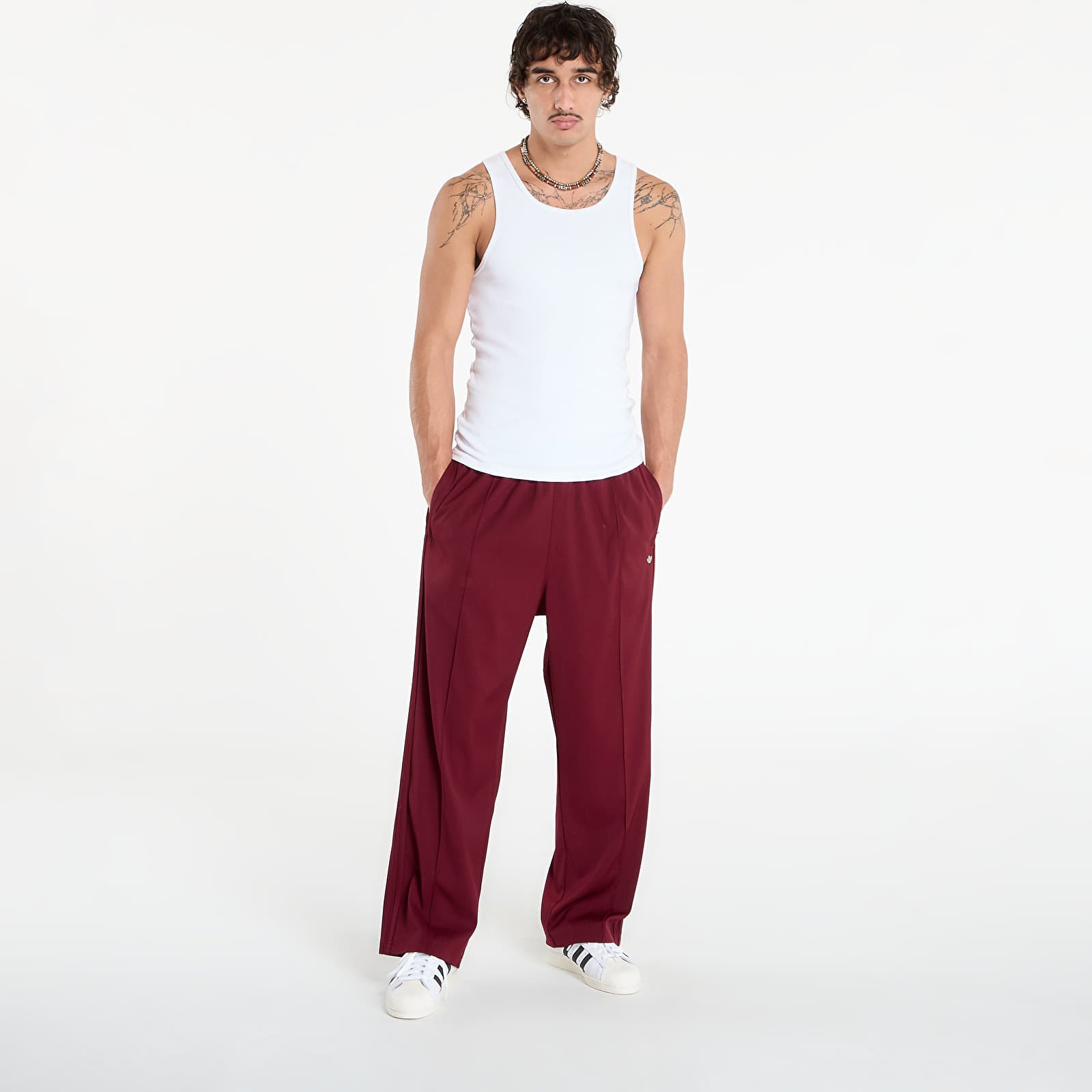 Broek adidas Premium Baggy Track Pants Better Scarlet/ Black