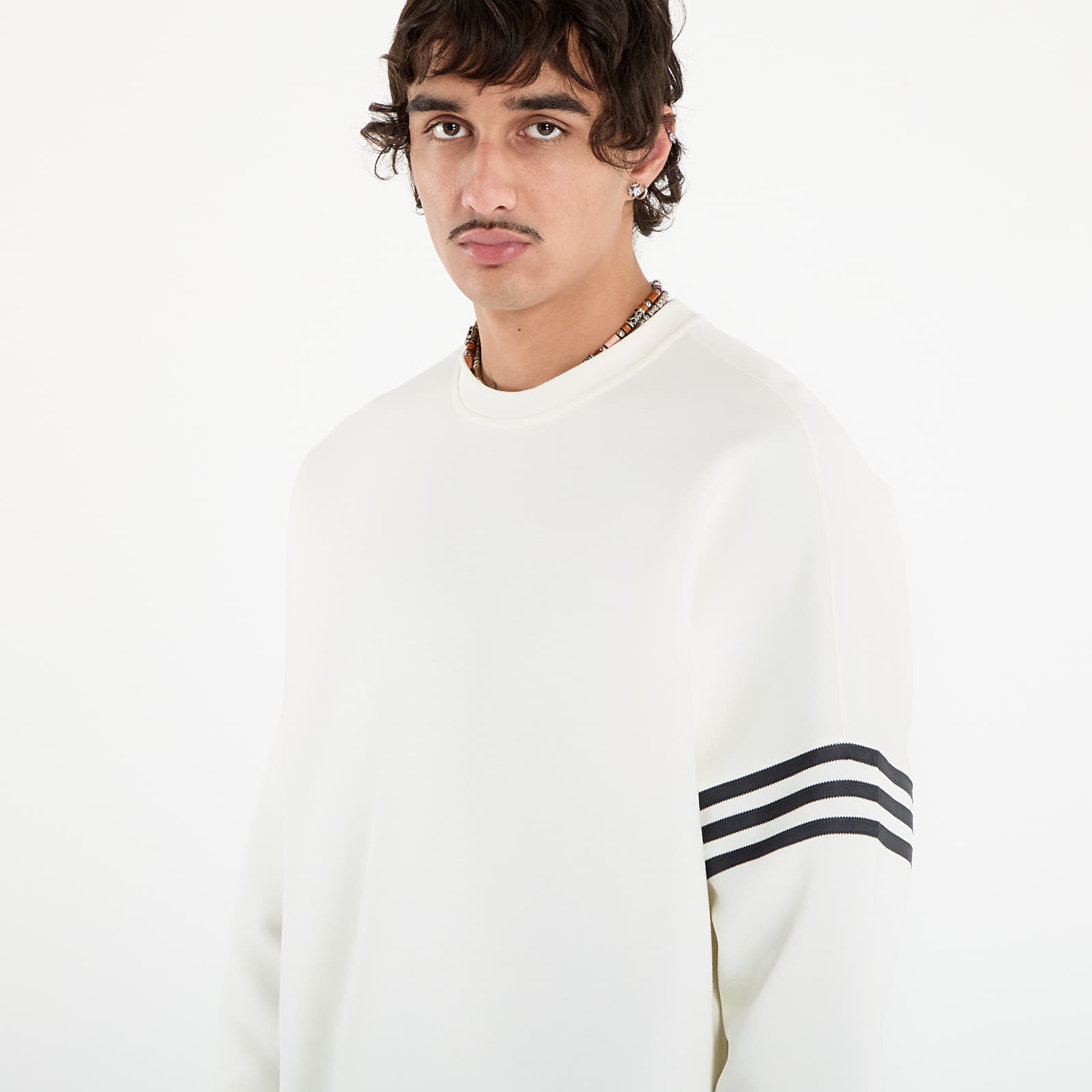 Hanorace adidas Neuclassics Oversized Crew Sweatshirt Off White