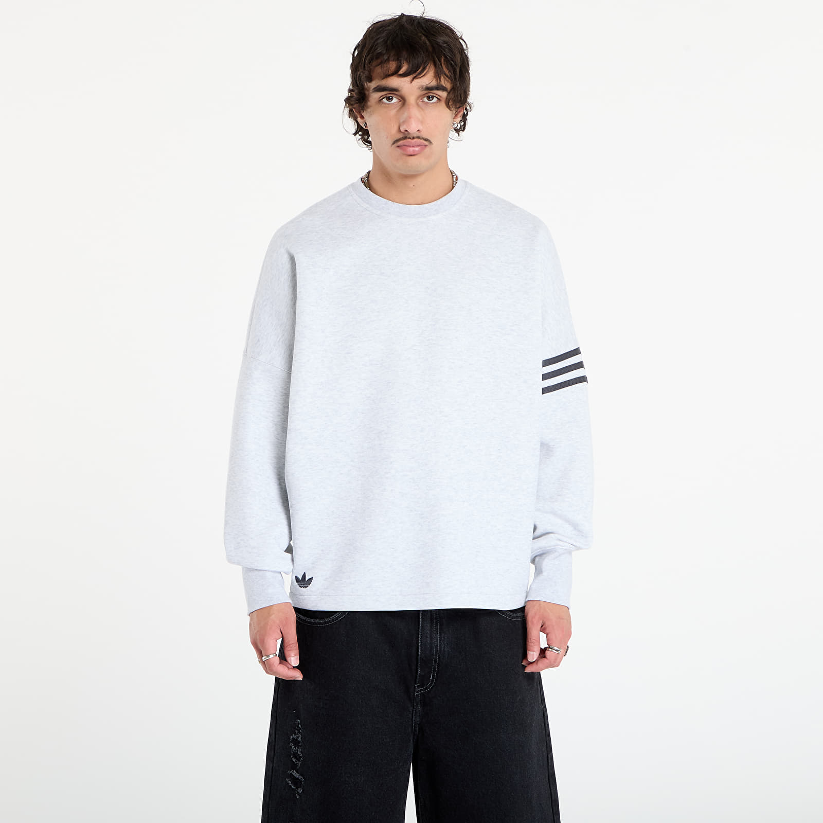 Dukserice adidas Neuclassics Oversized Crew Sweatshirt Light Grey Heather