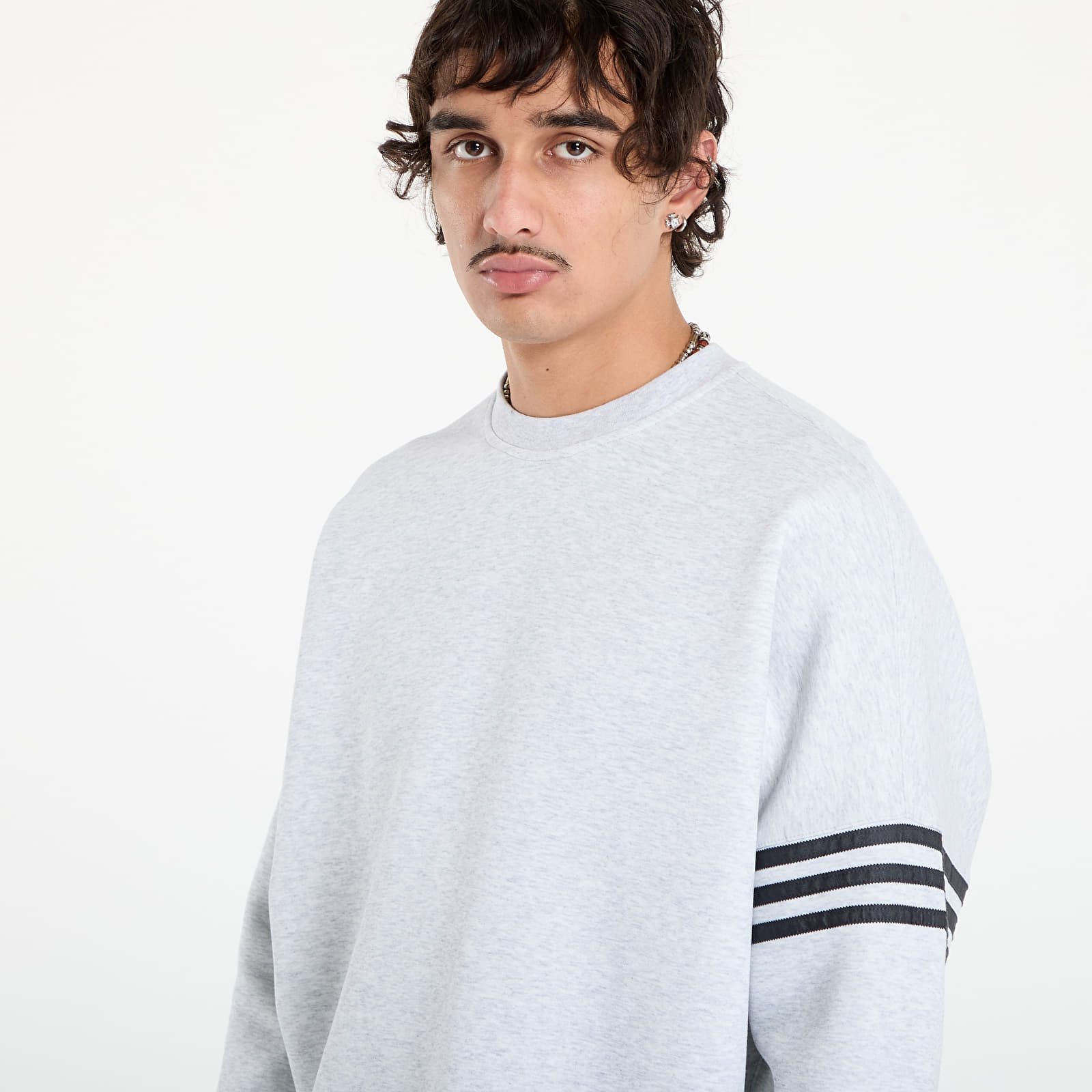 Dukserice adidas Neuclassics Oversized Crew Sweatshirt Light Grey Heather