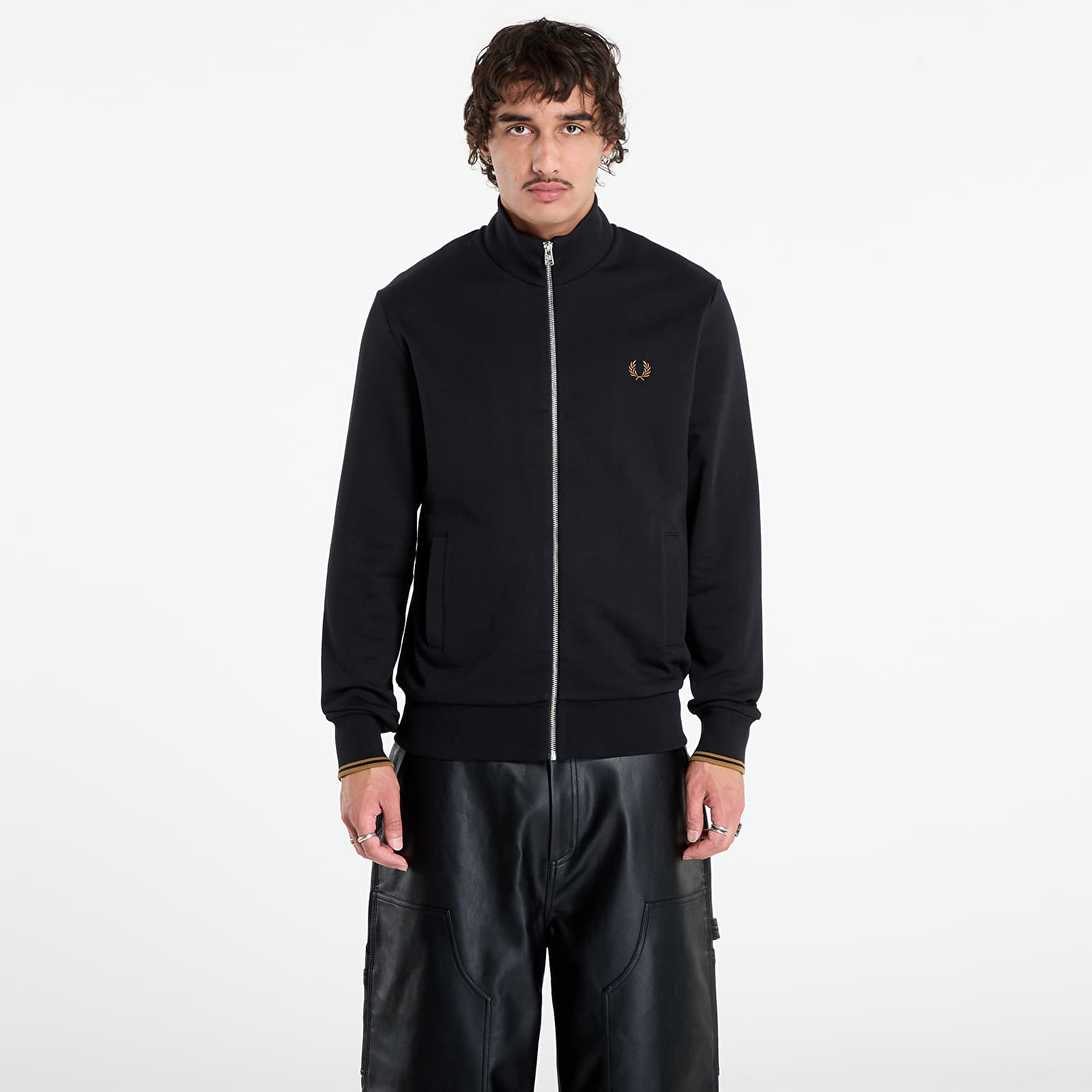 Φούτερ FRED PERRY Zip Through Sweatshirt Black