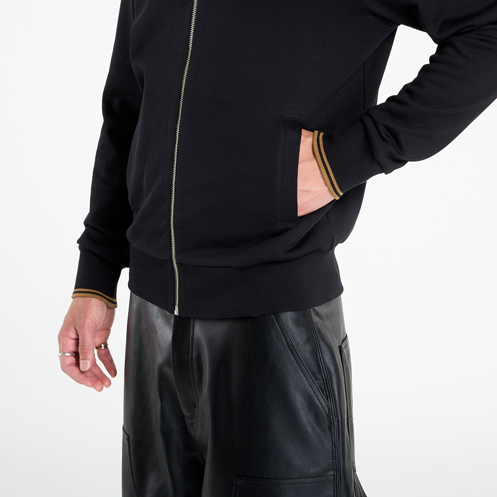 Φούτερ FRED PERRY Zip Through Sweatshirt Black