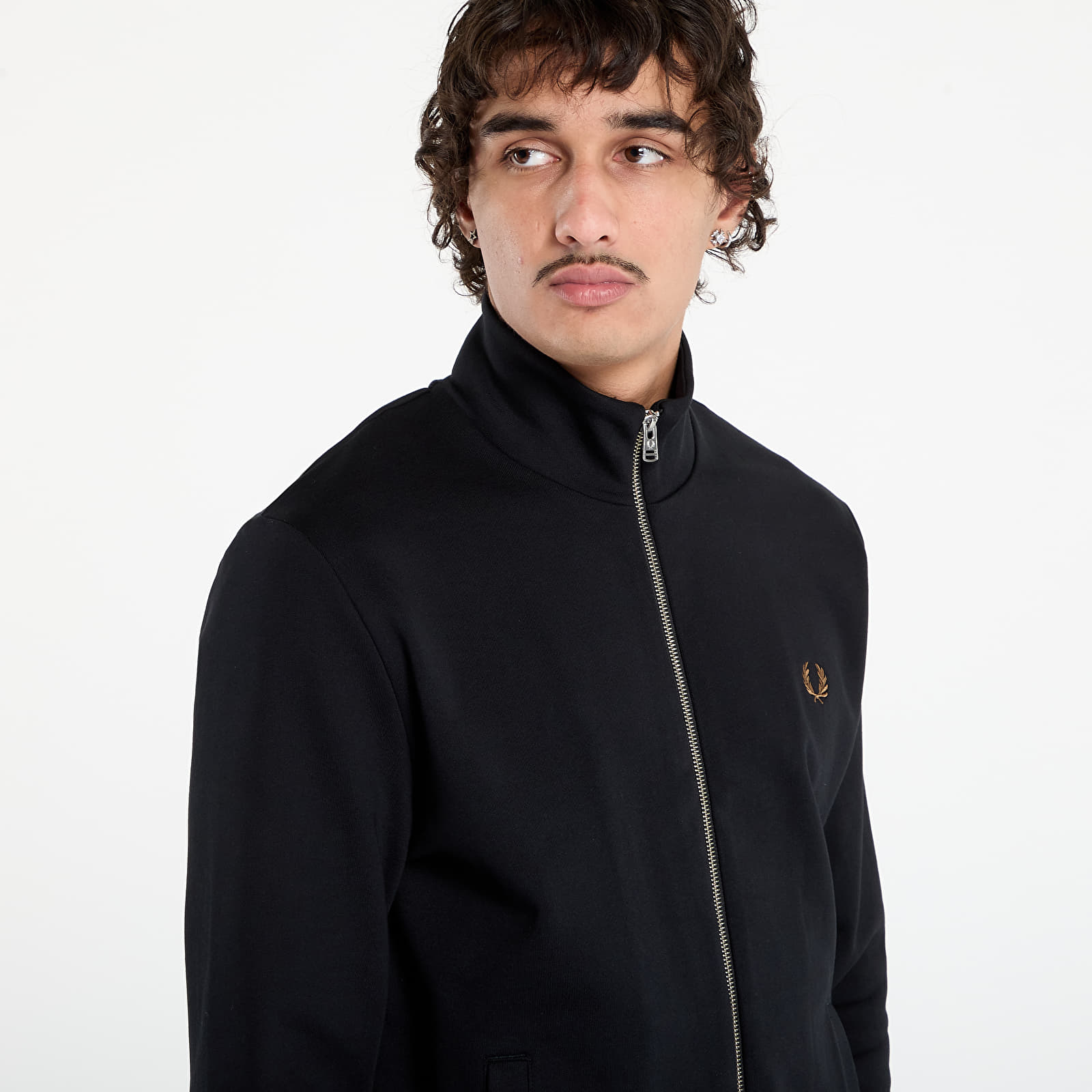 Φούτερ FRED PERRY Zip Through Sweatshirt Black