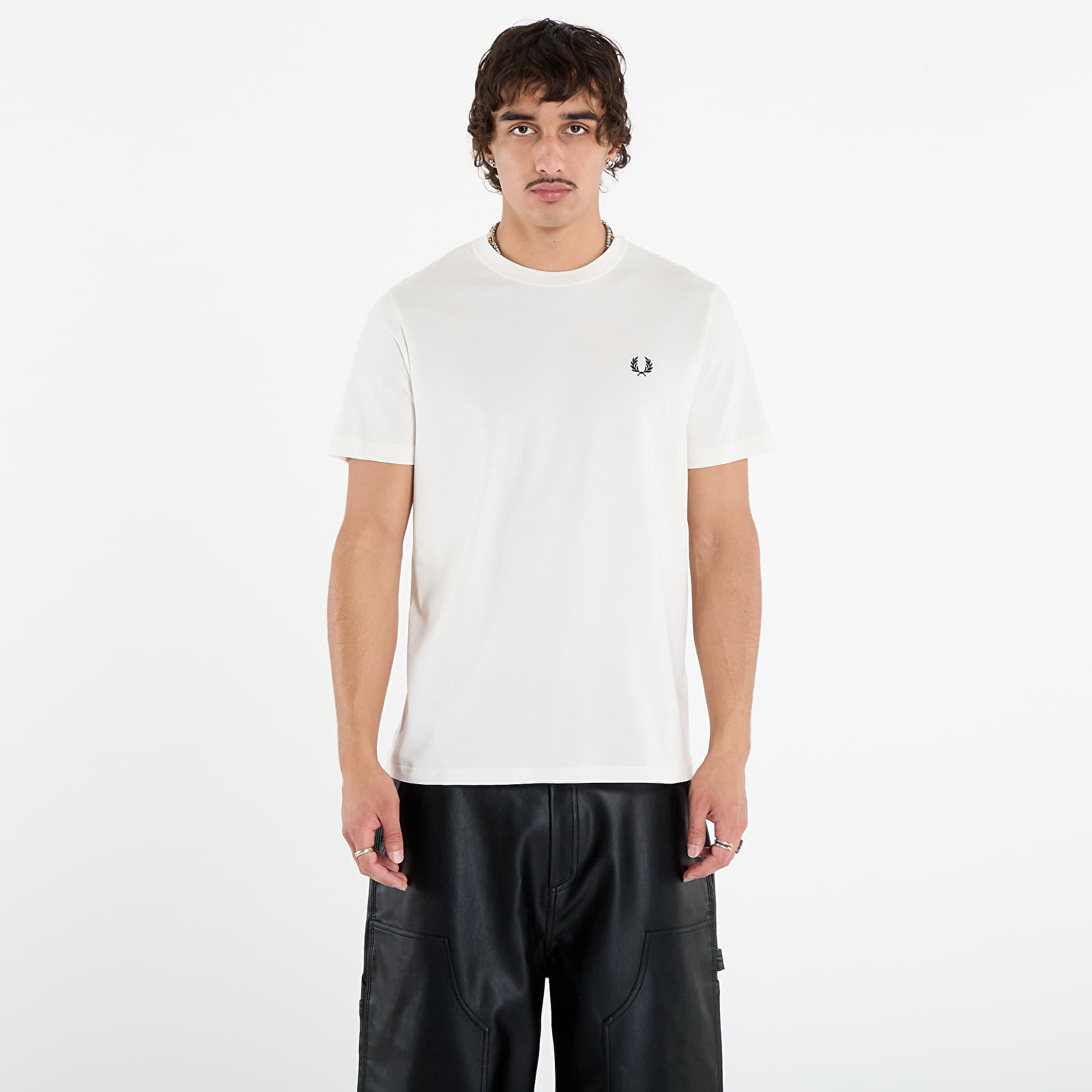 T-paidat FRED PERRY Crew Neck T-Shirt Snow White
