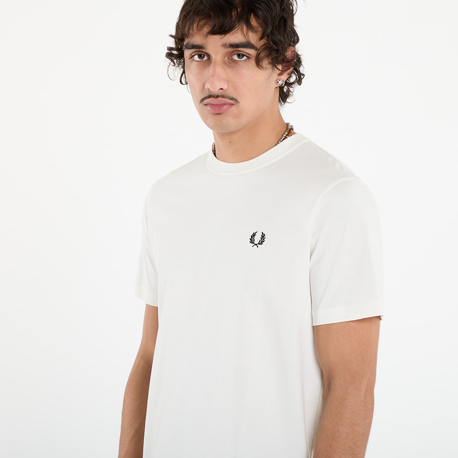 T-paidat FRED PERRY Crew Neck T-Shirt Snow White