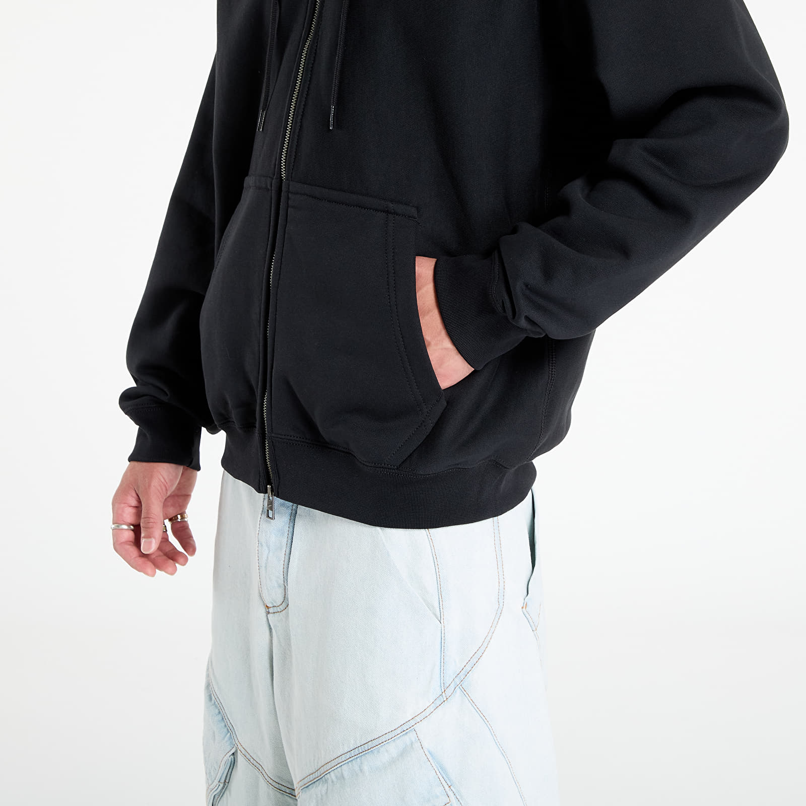 Men's hoodies Nike Solo Swoosh Men's Full-Zip Fleece Hoodie Black/ Black/ White
