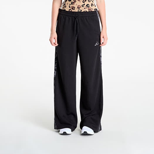 adidas Animal Print 3-Stripes Open Hem Pants Black/ Multicolor