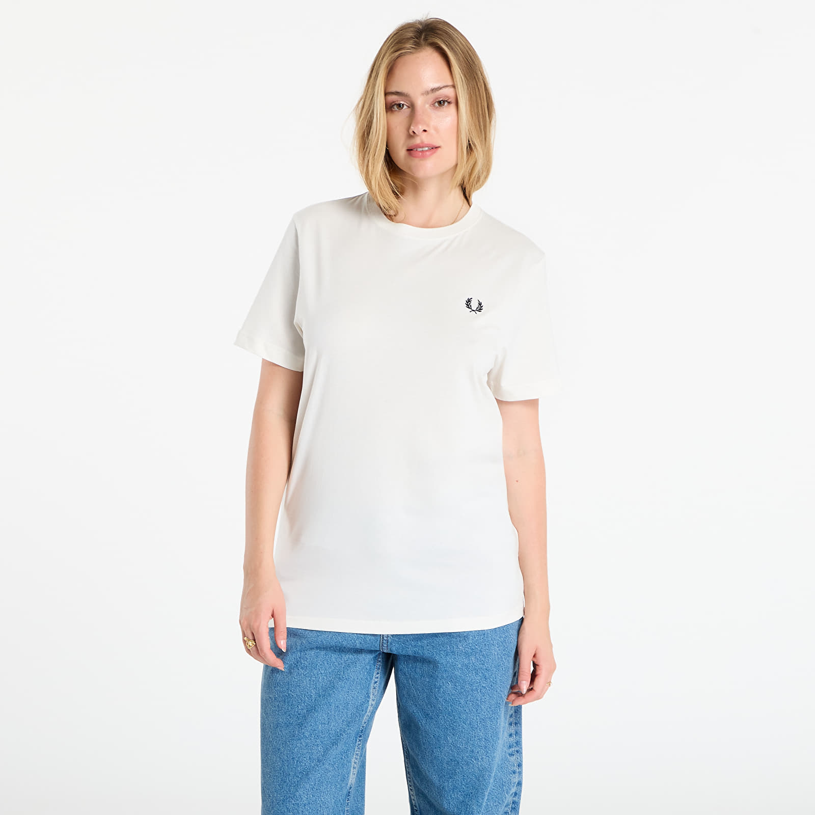 Μπλούζες FRED PERRY Crew Neck T-Shirt Snow White