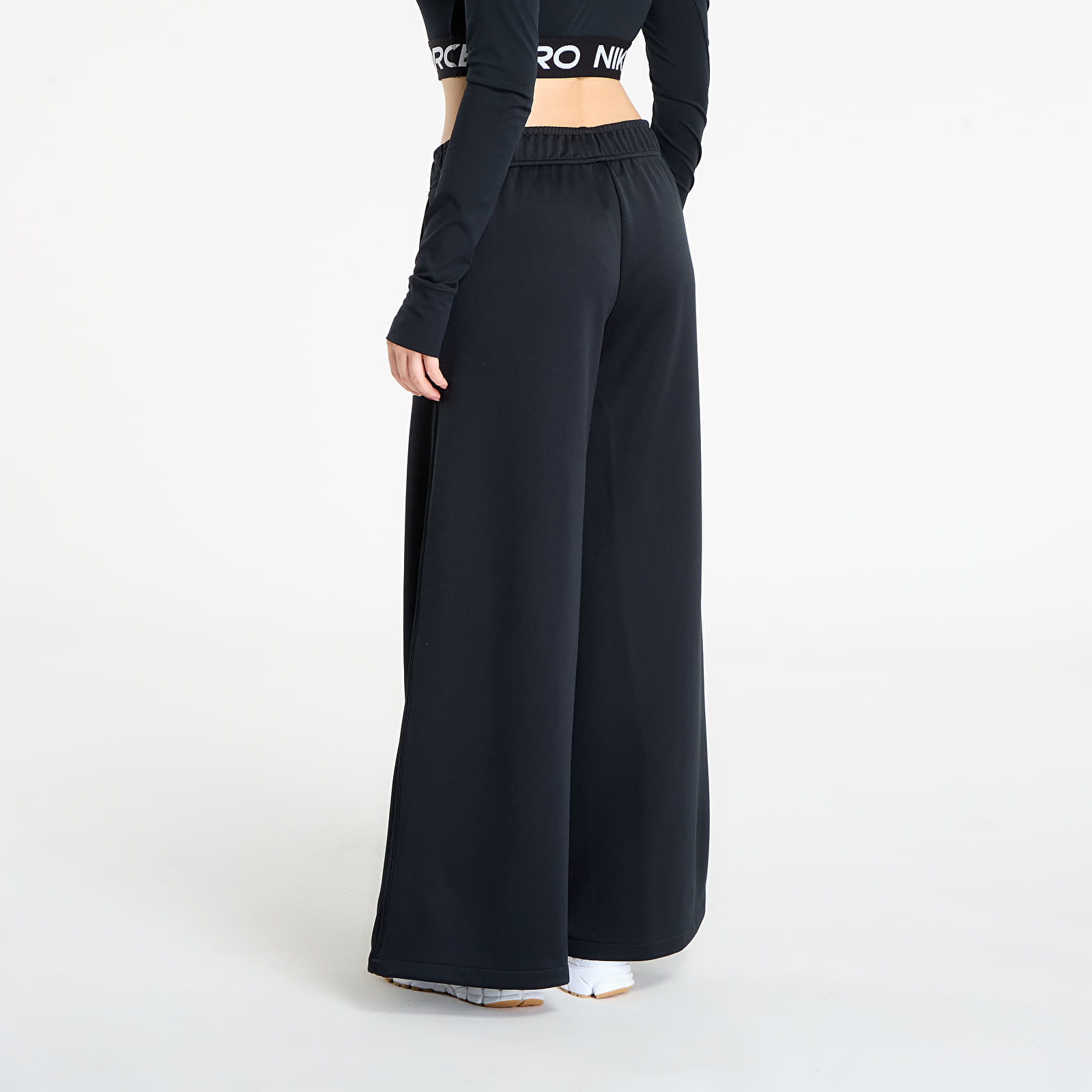 Дамски панталон Nike Sportswear Women's Mid-Rise Wide-Leg Track Pants Black/ Black/ Sail