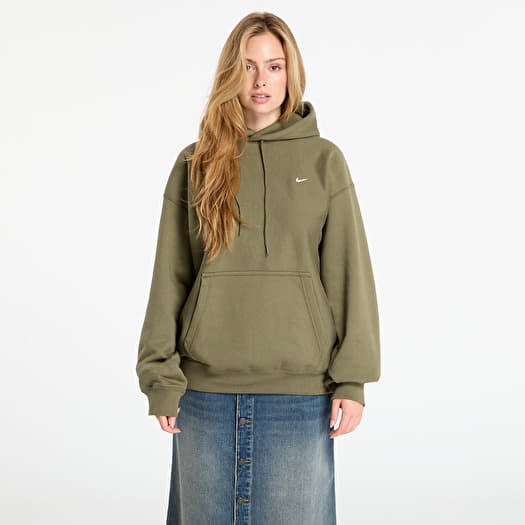 Nike Solo Swoosh Men's Pullover Hoodie Medium Olive/ Medium Olive/ White