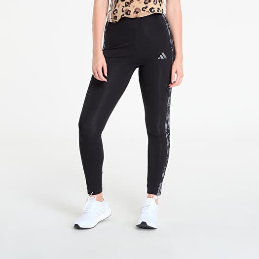 adidas Animal Print 3-Stripes High Rise Leggings Black/ Multicolor/ Grey Five