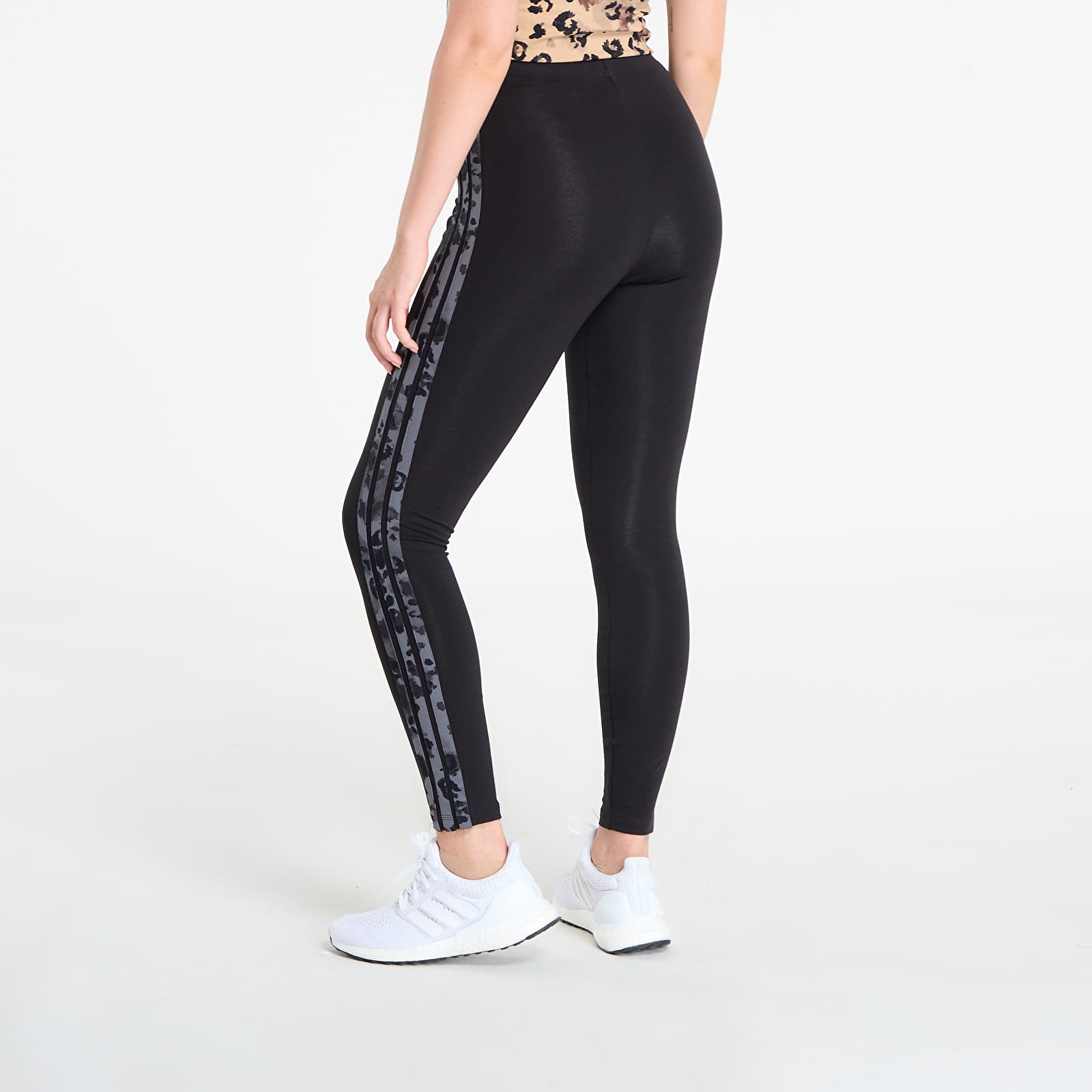 Дамски Клинове adidas Animal Print 3-Stripes High Rise Leggings Black/ Multicolor/ Grey Five