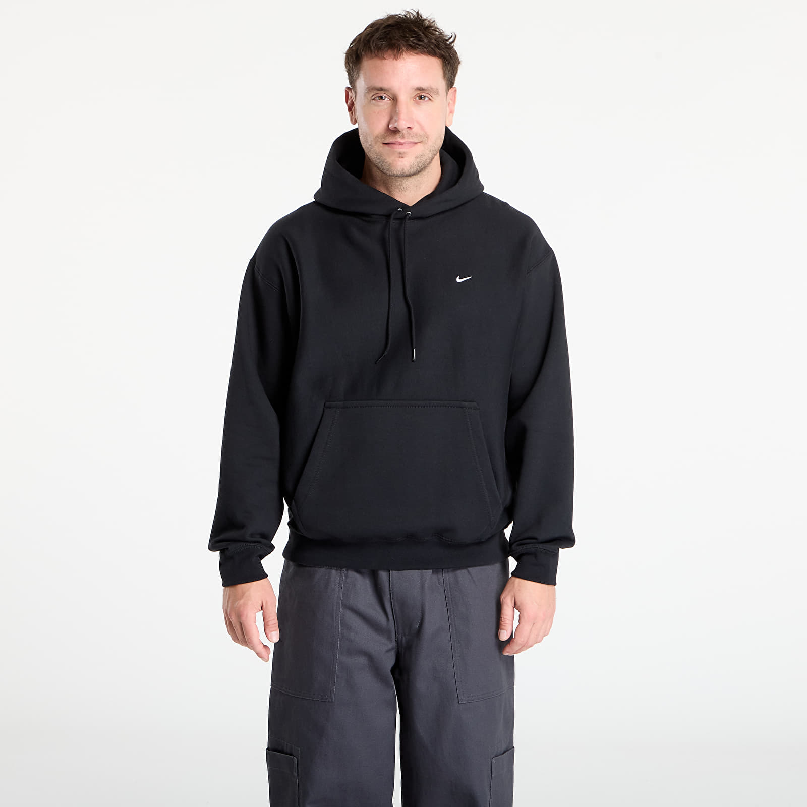 Ανδρικά φούτερ Nike Solo Swoosh Men's Pullover Hoodie Black/ Black/ White