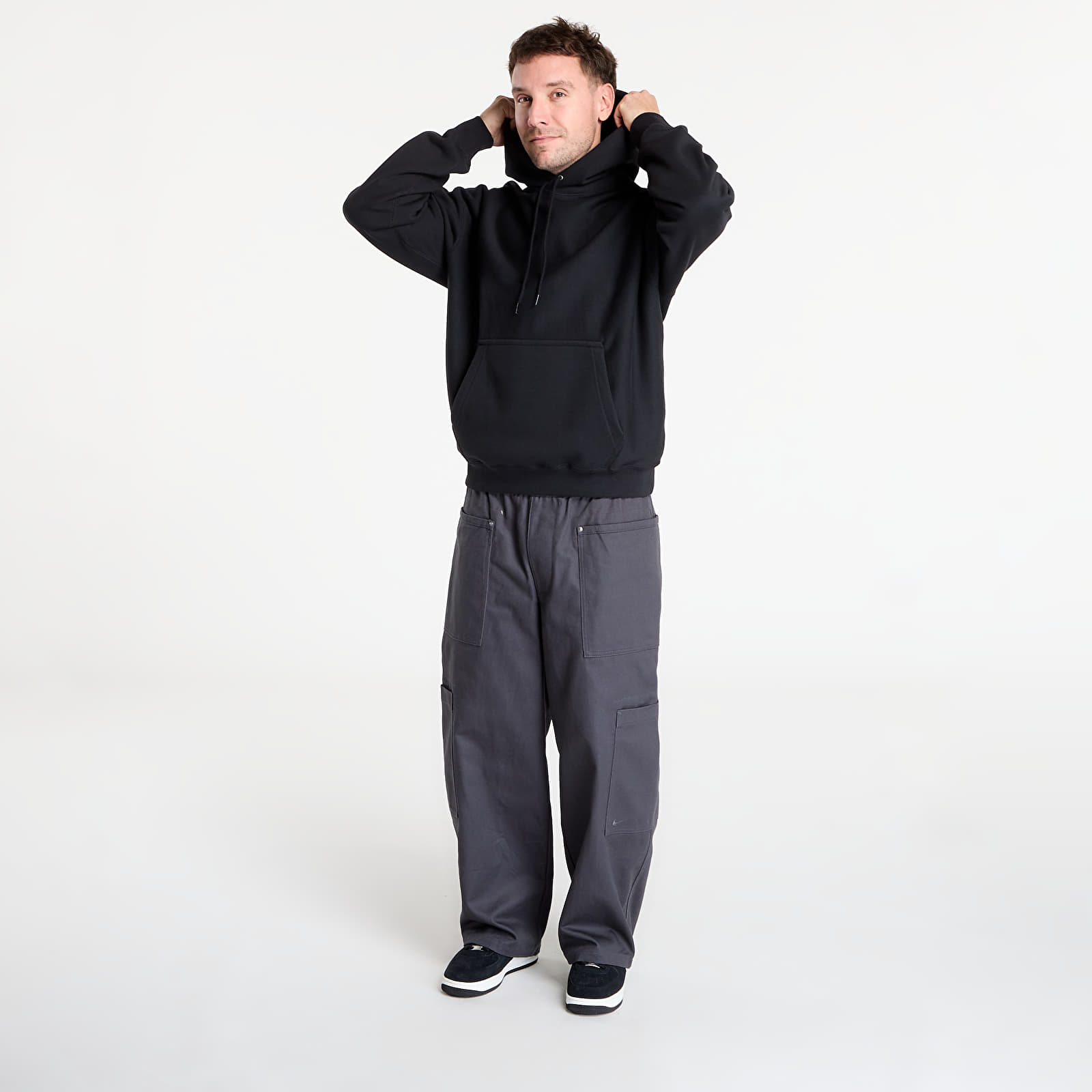 Ανδρικά φούτερ Nike Solo Swoosh Men's Pullover Hoodie Black/ Black/ White