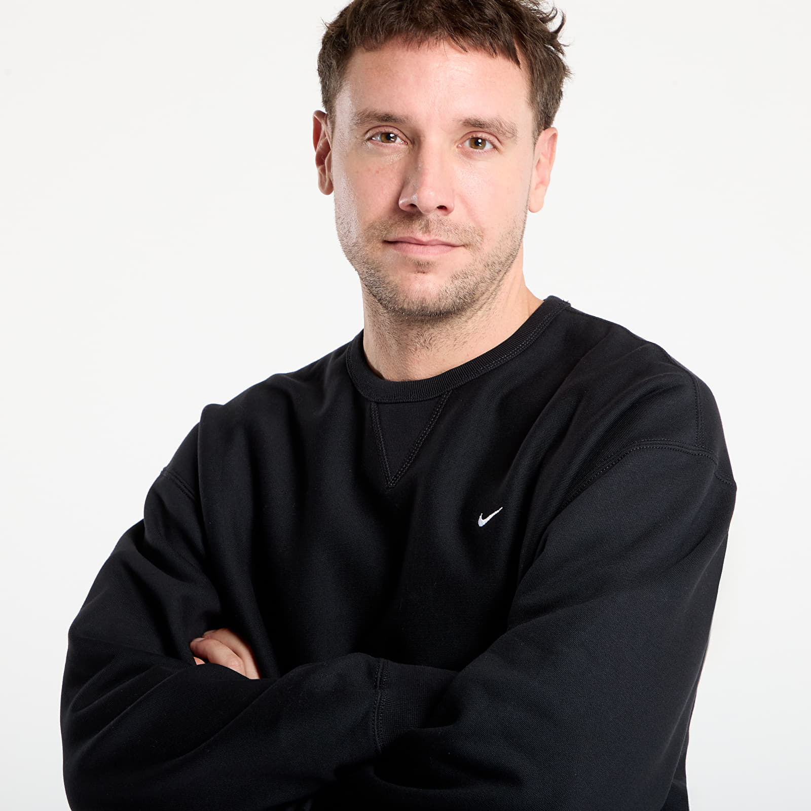 Ανδρικά φούτερ Nike Solo Swoosh Men's Fleece Crew Black/ White