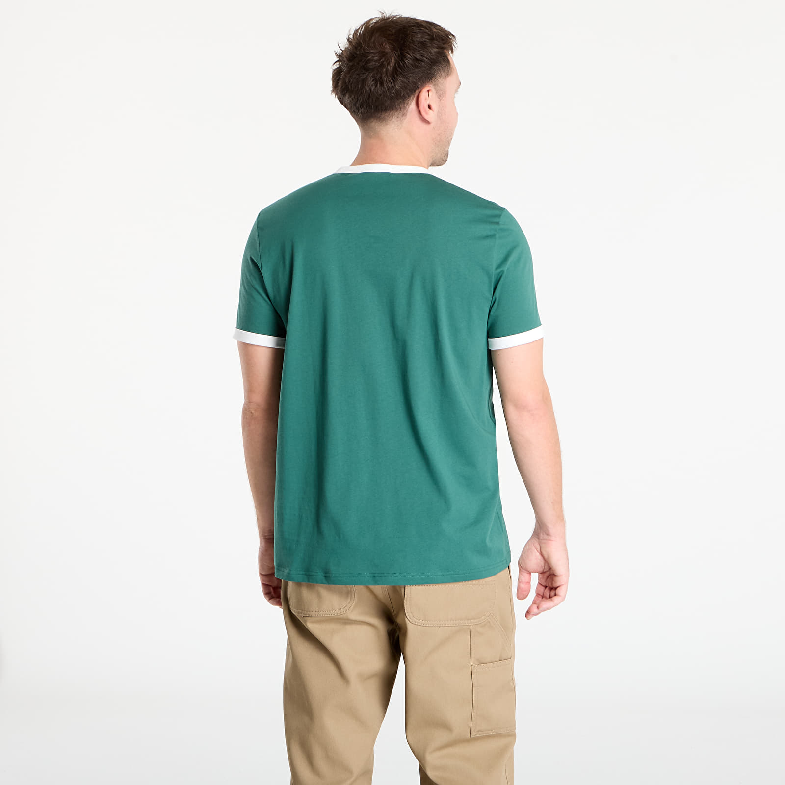 Männer T-Shirts FRED PERRY Ringer T-Shirt Sport Green/ Snow White
