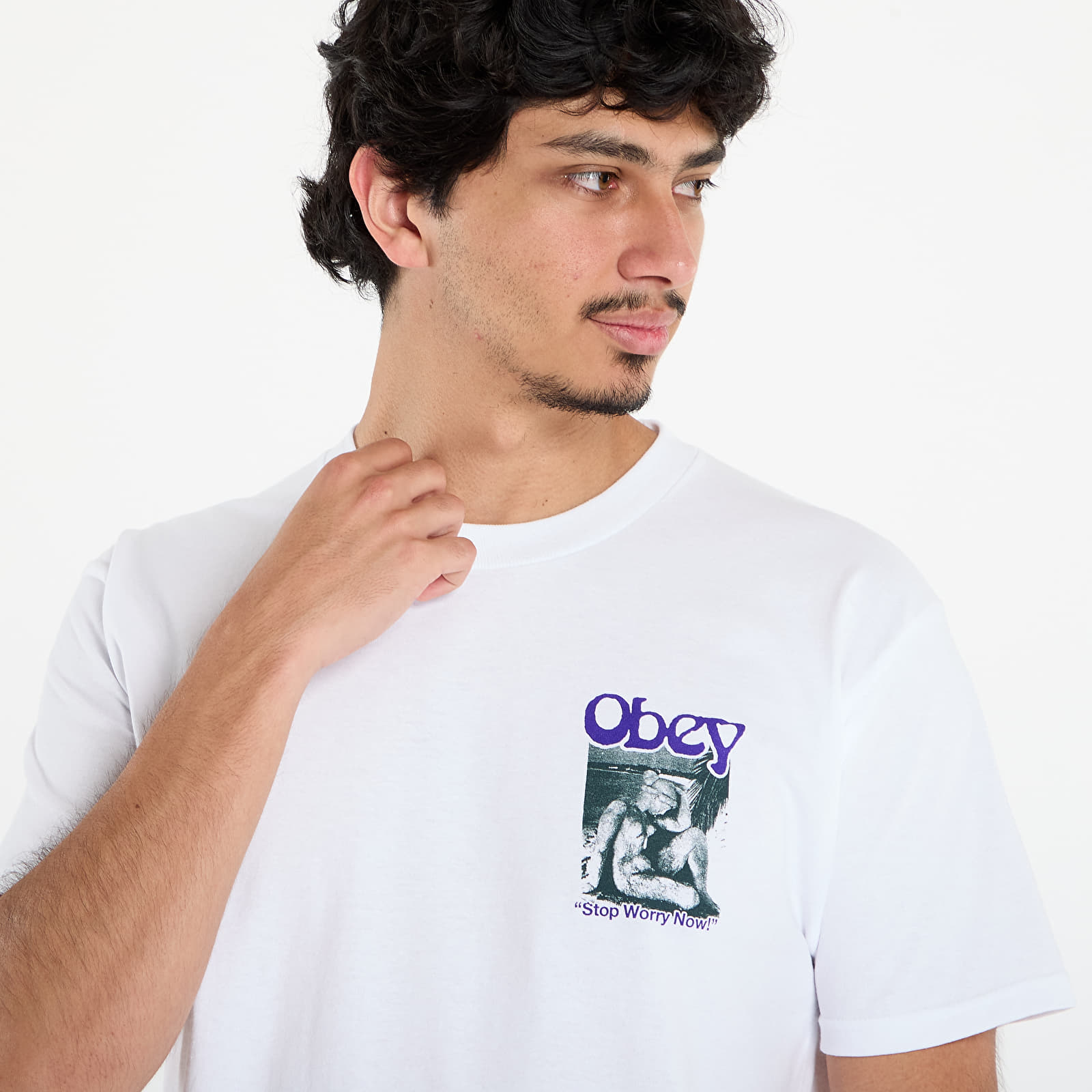 T-shirts OBEY Stop Worry Now T-Shirt White