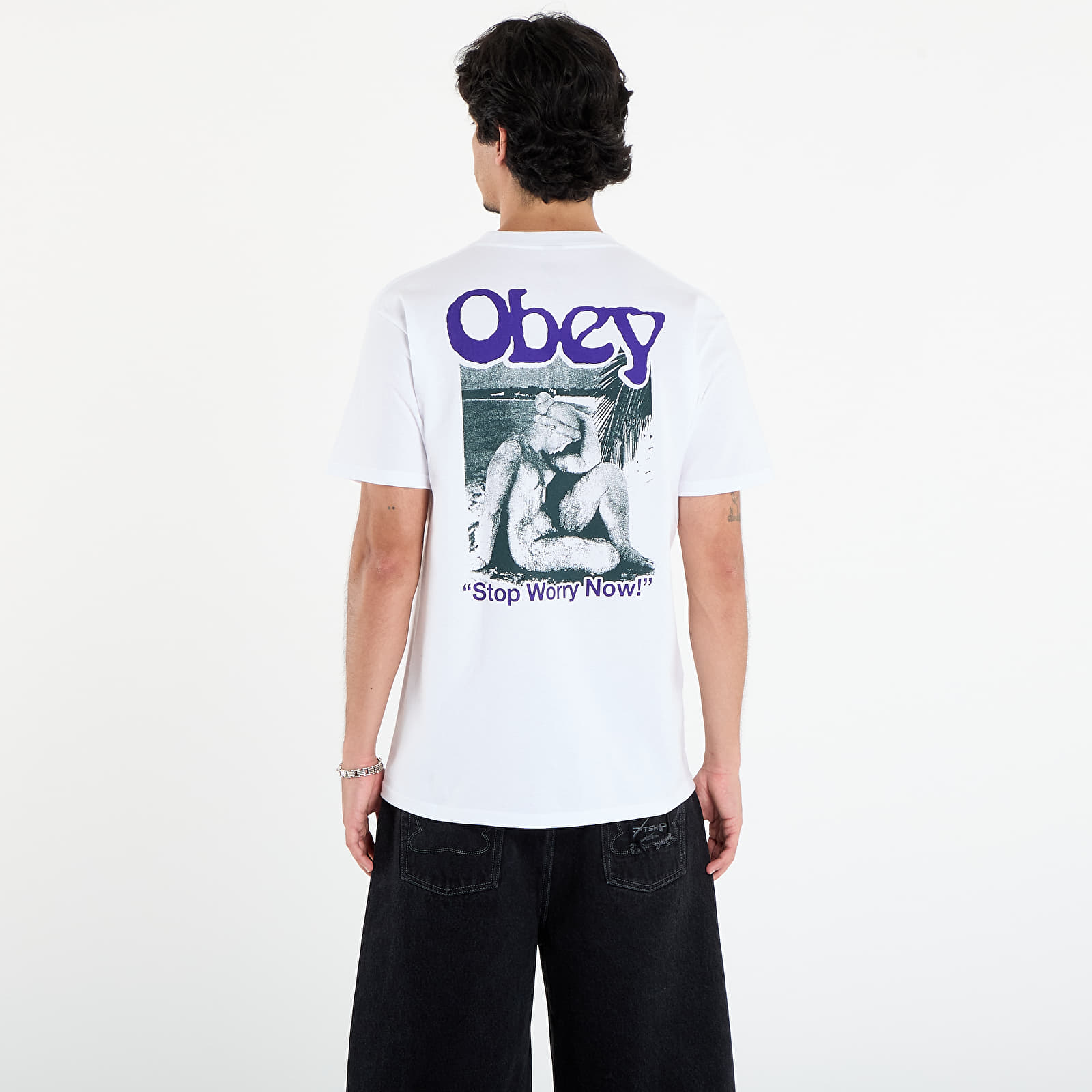 T-shirts OBEY Stop Worry Now T-Shirt White