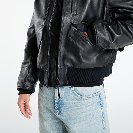 Y-3 ブラックレザージャケット S/P STYLING | LEATHER JACKET and WORK PANTS - Y-3 YOHJI YAMAMOTO