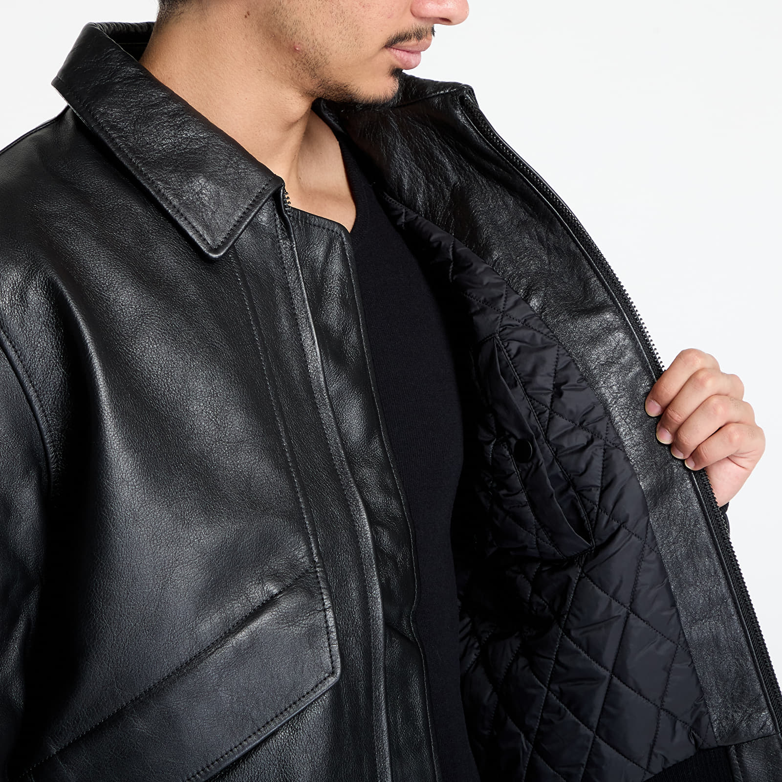 Jackor Y-3 Leather Jacket Black