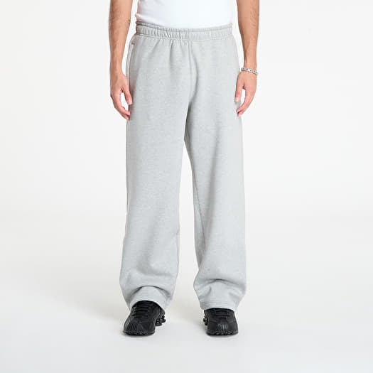 Nike Solo Swoosh Men's Fleece Open-Hem Pants Dk Grey Heather/ Lt Smoke Grey/ White