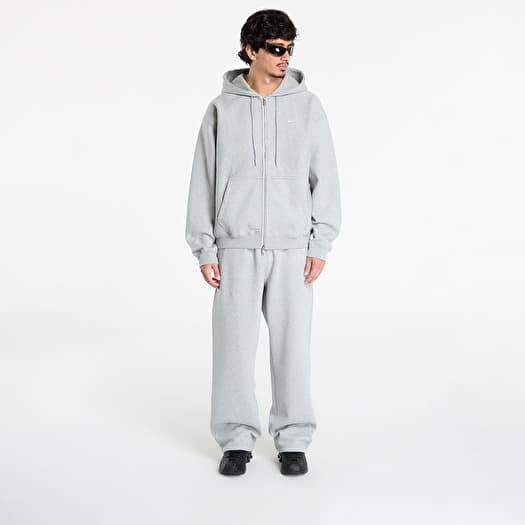 nike swoosh tape hoodie grey