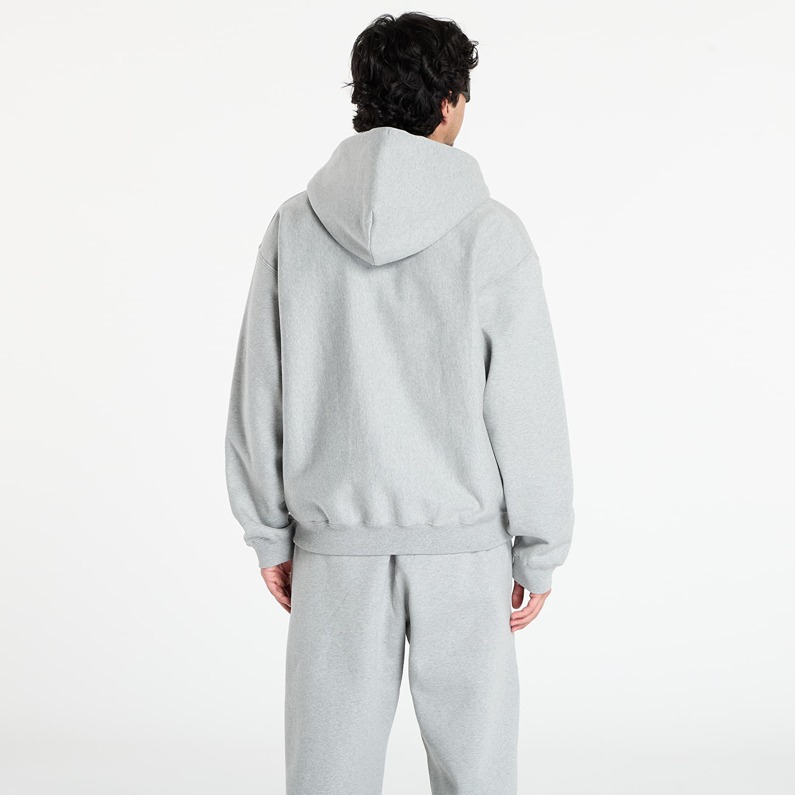 Muške dukserice Nike Solo Swoosh Men's Full-Zip Fleece Hoodie Dk Grey Heather/ Lt Smoke Grey/ White