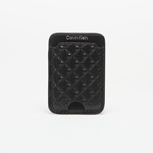 Plånbok Calvin Klein Aop Leather Magnetic Card Case Black