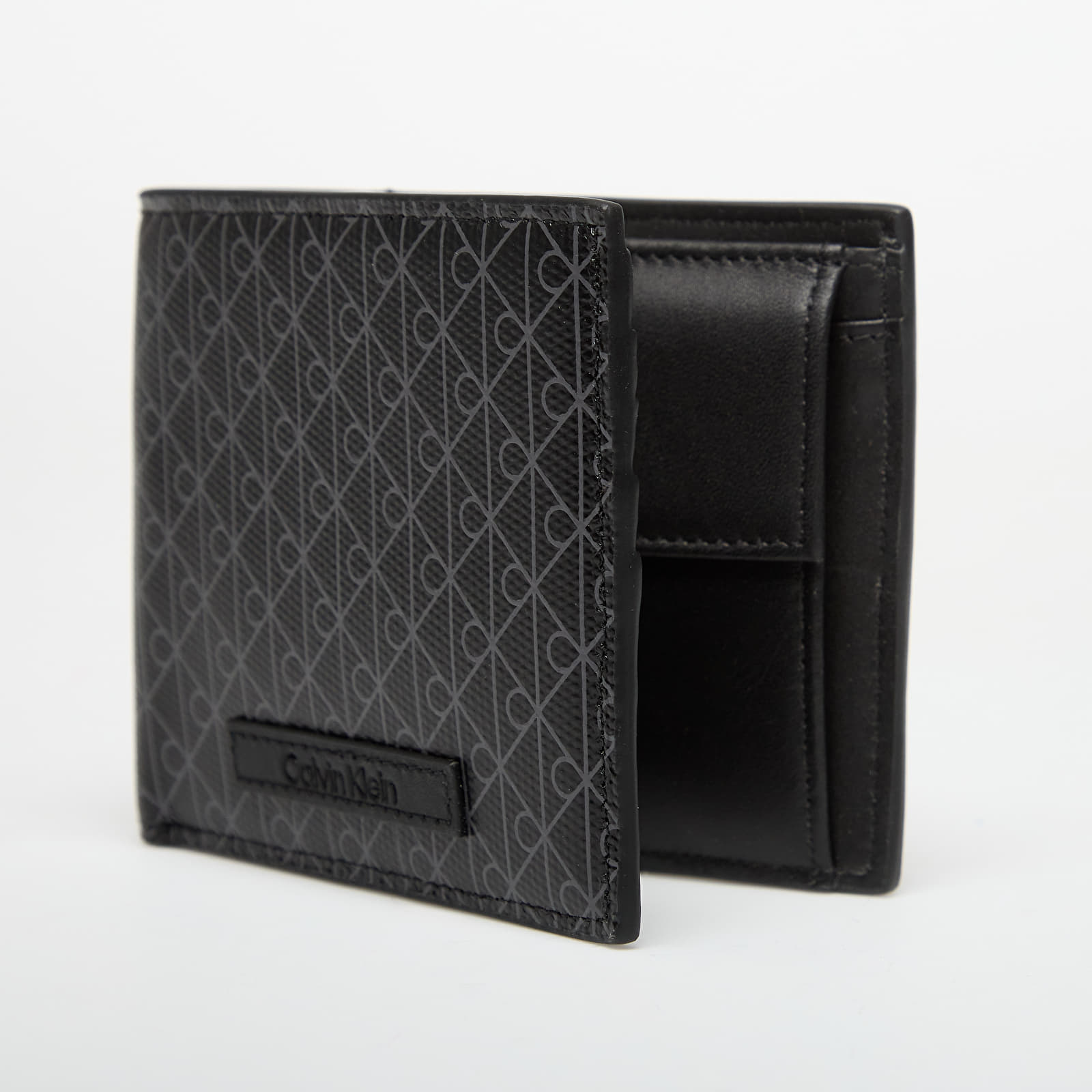 Piniginės Calvin Klein Emblem Aop Coated Ew Billfold Wallet Black