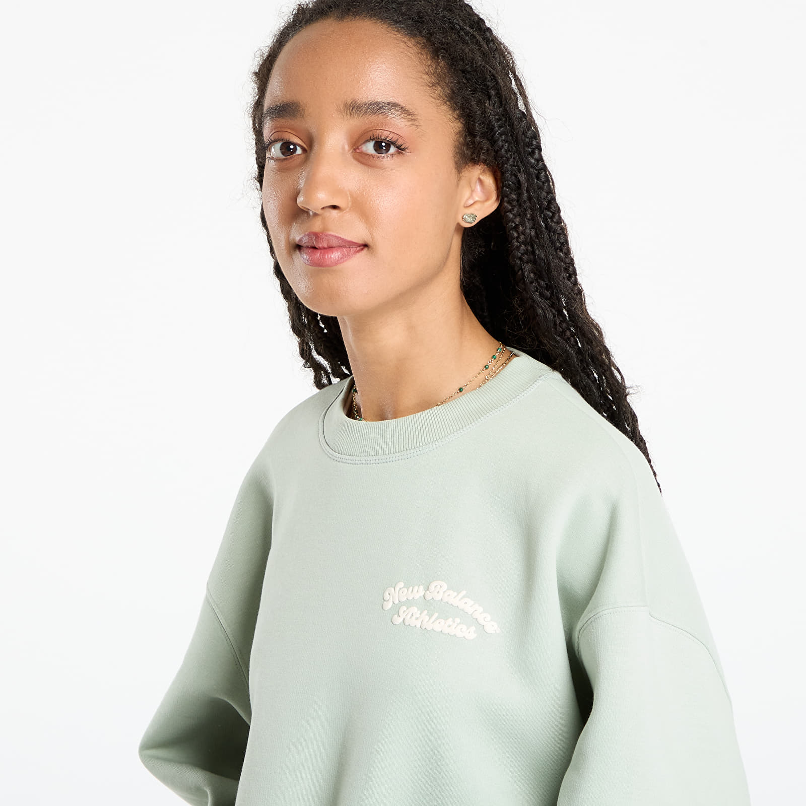 Hoodies och sweatshirts New Balance Linear Heritage Fleece Crew Green