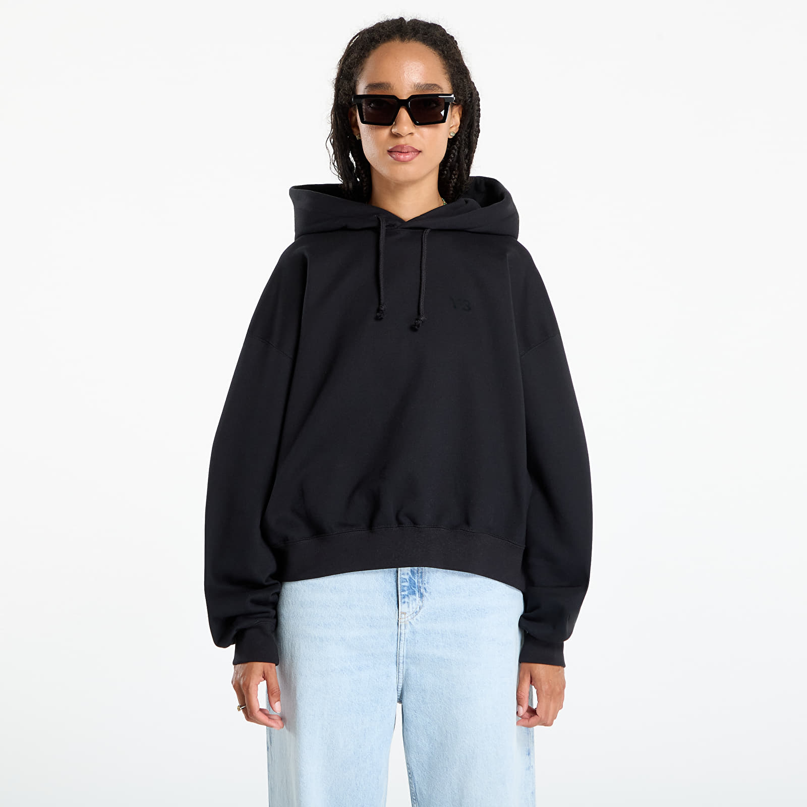 Hanorace pentru femei Y-3 Fleece Hoodie Black
