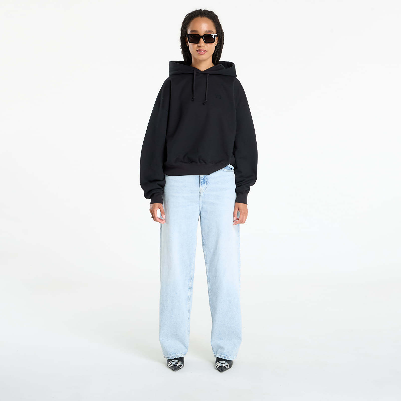 Hanorace pentru femei Y-3 Fleece Hoodie Black